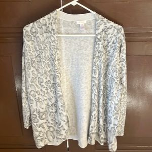 Silver print cardigan sweater